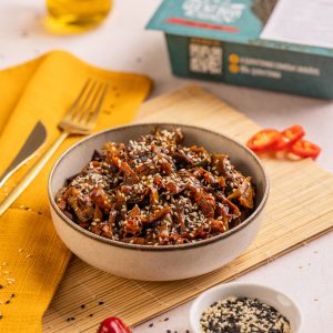 Frango à xadrez oriental