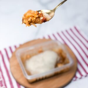 Escondidinho de frango desfiado e aipim