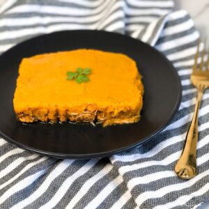 Escondidinho de carne desfiada e moranga