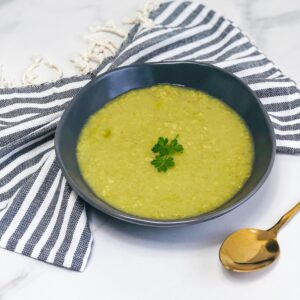 Creme de ervilha e alho poró