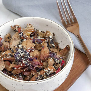 Frango à xadrez oriental