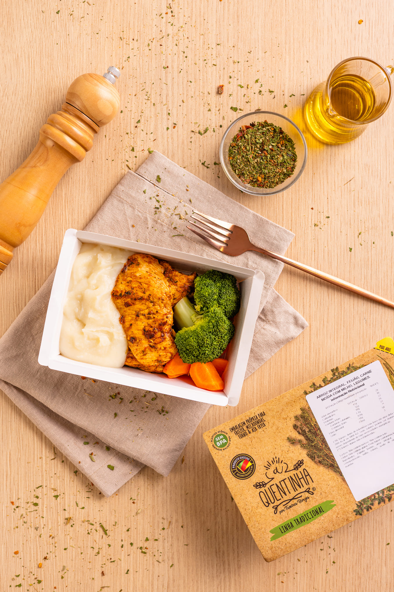 Purê de batata doce, frango grelhado, legumes 450g - Imagem 2