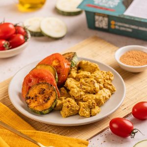 Frango em Cubos na Mostarda com Legumes